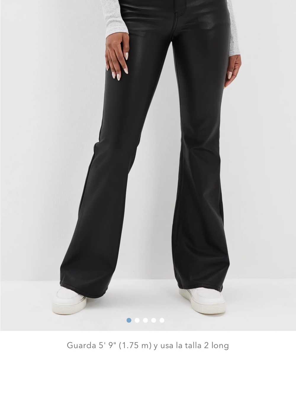 American Eagle Outfitters Black Faux Leather Flare Pants